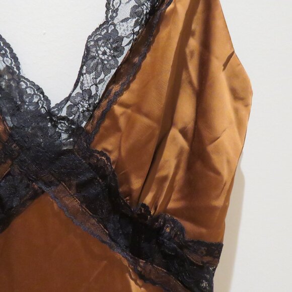 ABERCROMBIE & FITCH Satin Lace Midi Slip Dress Terracotta Y2K Friends Holidays - Picture 5 of 16